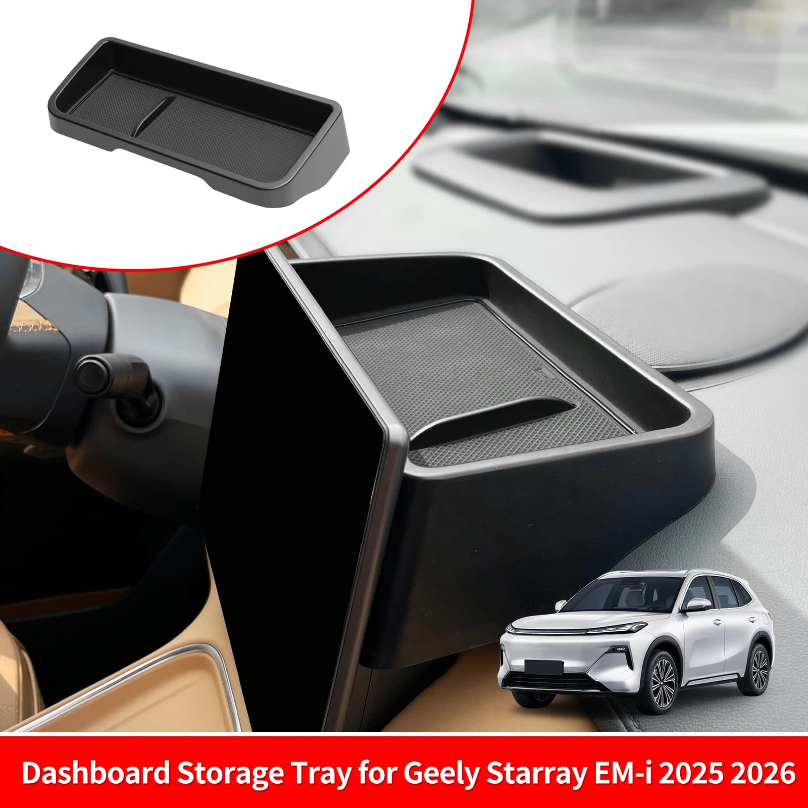 Organizer per console centrale e vano portaoggetti posteriore per cruscotto auto Geely Starray EM-i 2025 2026, in ABS
