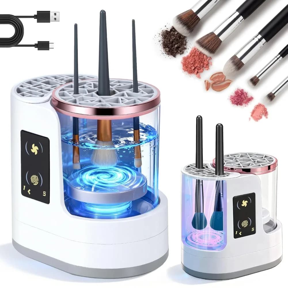 Electric Cleaner and Dryer 3 in 1 for Makeup Brushes, Automatic Stackable Tool for Brushes of All Sizes