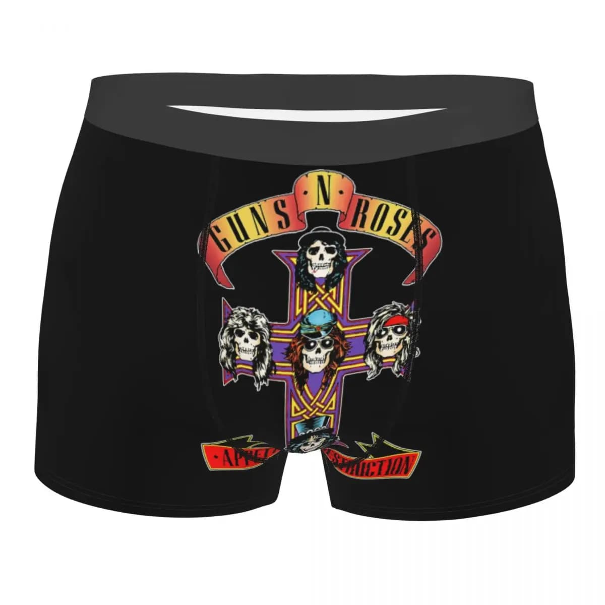Intimo da uomo sexy Heavy Metal Rock Music Band Guns N Rose, boxer elasticizzati, pantaloncini intimi da uomo