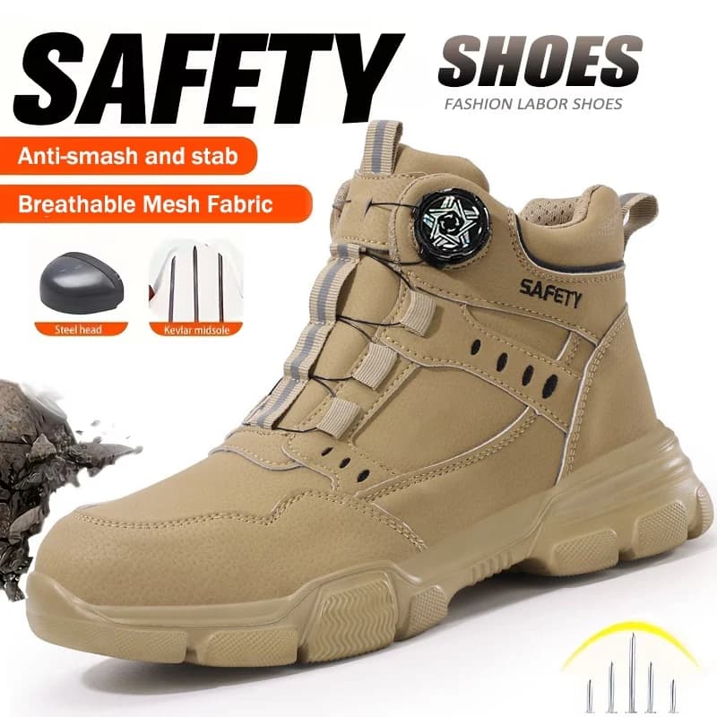 Scarpe da Lavoro Indistruttibili per Uomo, Calzature di Sicurezza con Punta in Acciaio, Sneaker Leggere Antiforatura