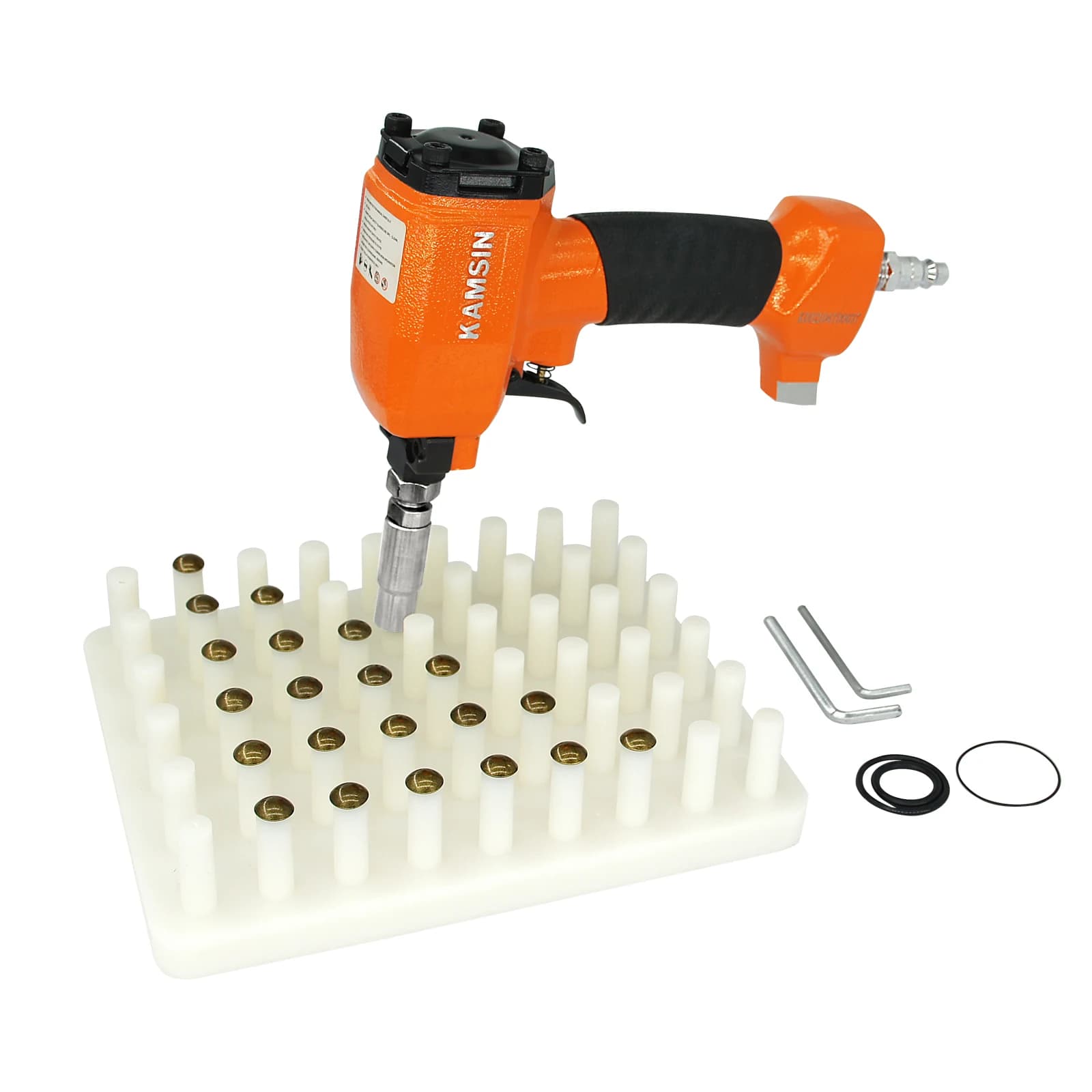 Chiodatrice pneumatica a perno decorativo KAMSIN con scheda di carico, cucitrice meccanica per tappezzeria con finitura per mobili