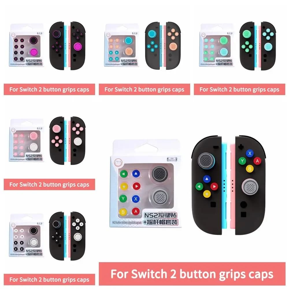 Cappucci per pulsanti in silicone per Nintendo Switch 2 Set di adesivi per pulsanti con cappuccio per joystick Custodia per pollice Accessori antiscivolo