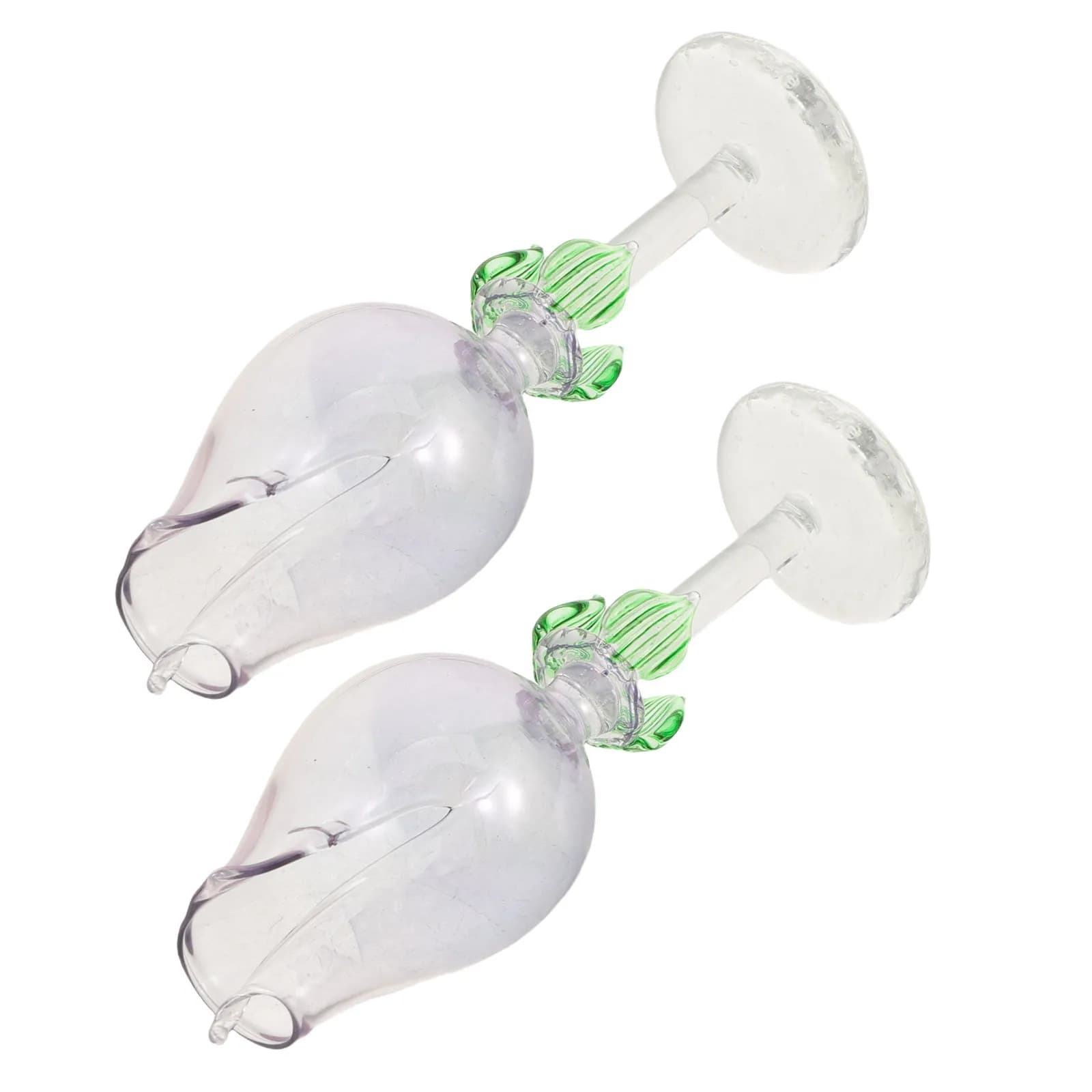 2Pcs Flower Shaped Glass Essential Oil Diffuser Decorative Aromatherapy Glass Bottle Fragrance Diffuser for Home Office Bedroom