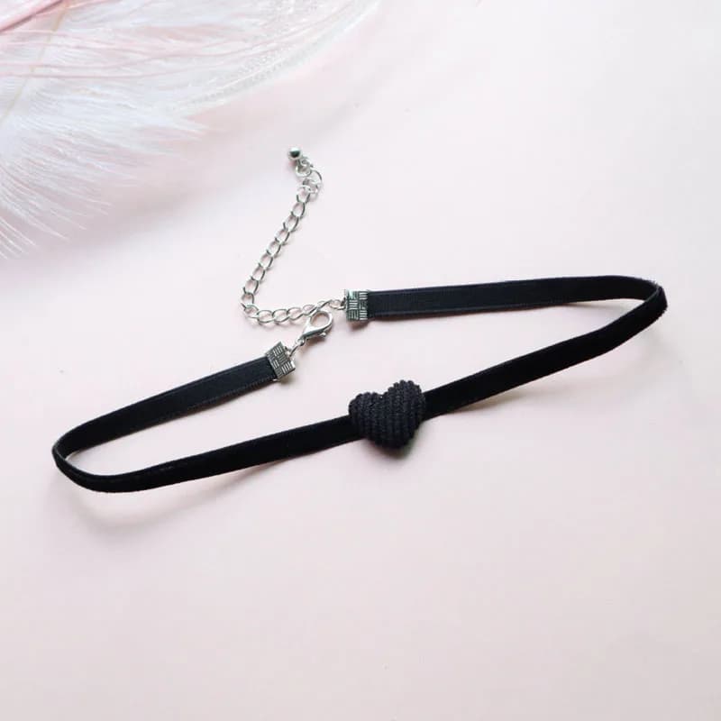 Women's Lace Choker Necklace with Leaf Flower Design Sparkling Heart Velvet Snowflake - Fashion Jewelry Accessory