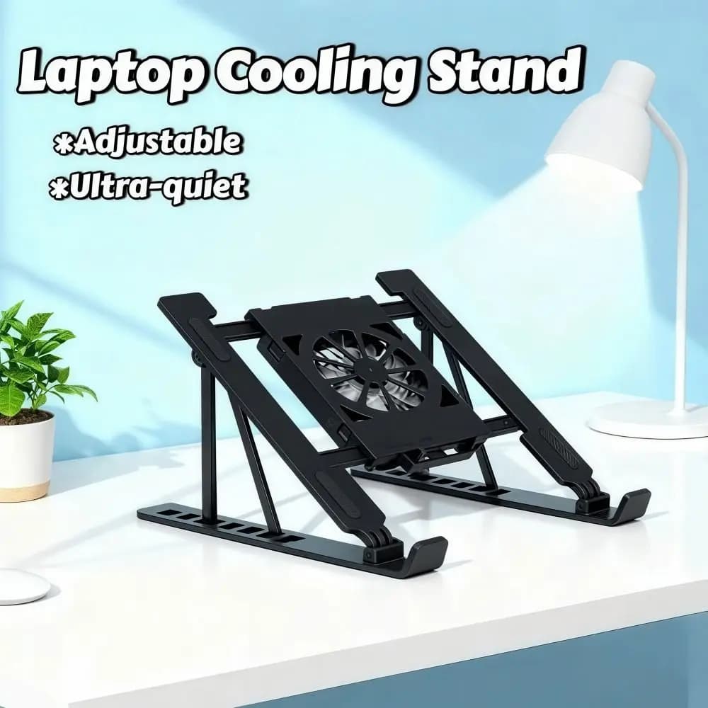 Universal Laptop Cooling Stand with Fan Adjustable Laptop Lift Stand Multi-High Adjustment Portable TabletPC Hanging Holder