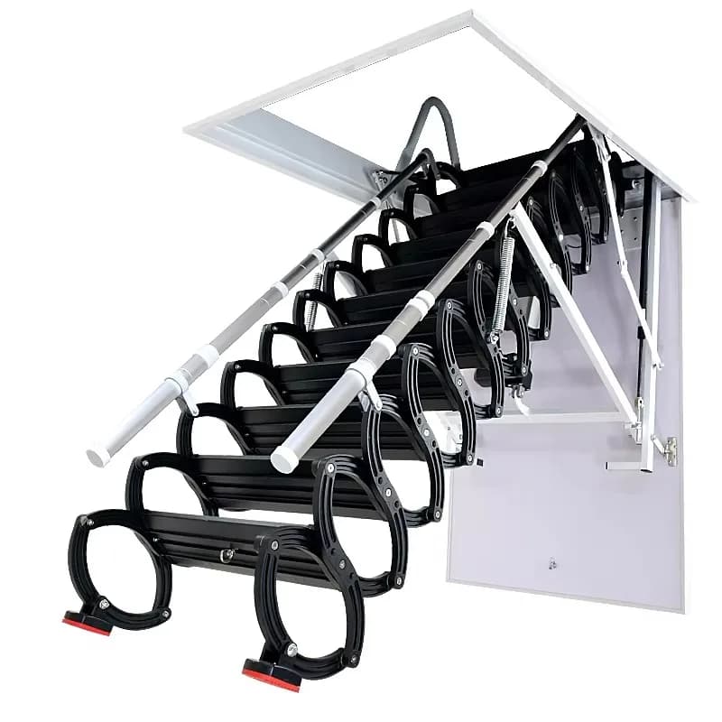 Modern all-electric telescopic invisible folding loft ladder, bearing 300kg, made of carbon steel, suitable for family lofts