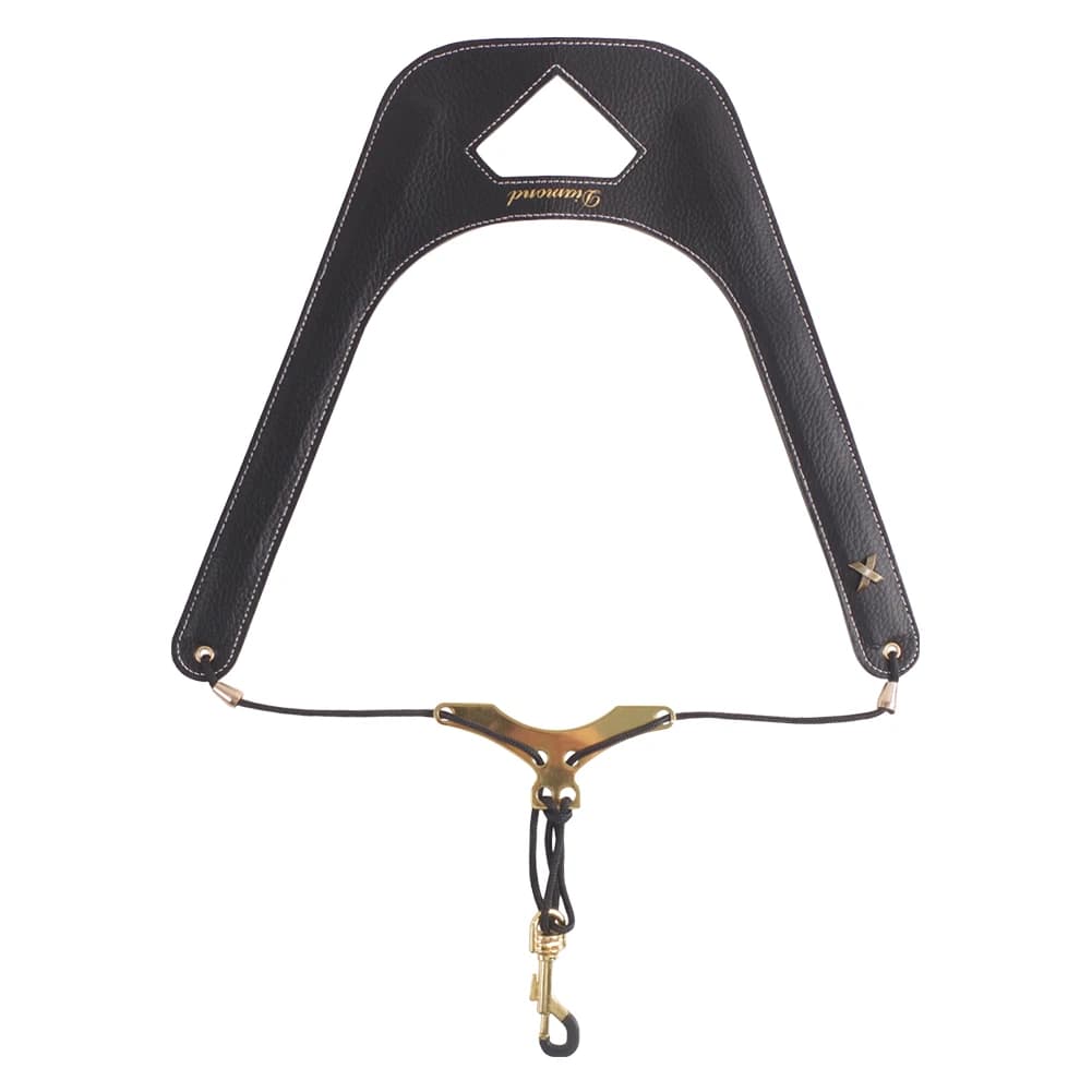 Saxophone Neck Strap Length Adjustable Leather Saxophone Lanyard Double Shoulder Harness Strap for Sax Bass Tenor Alto