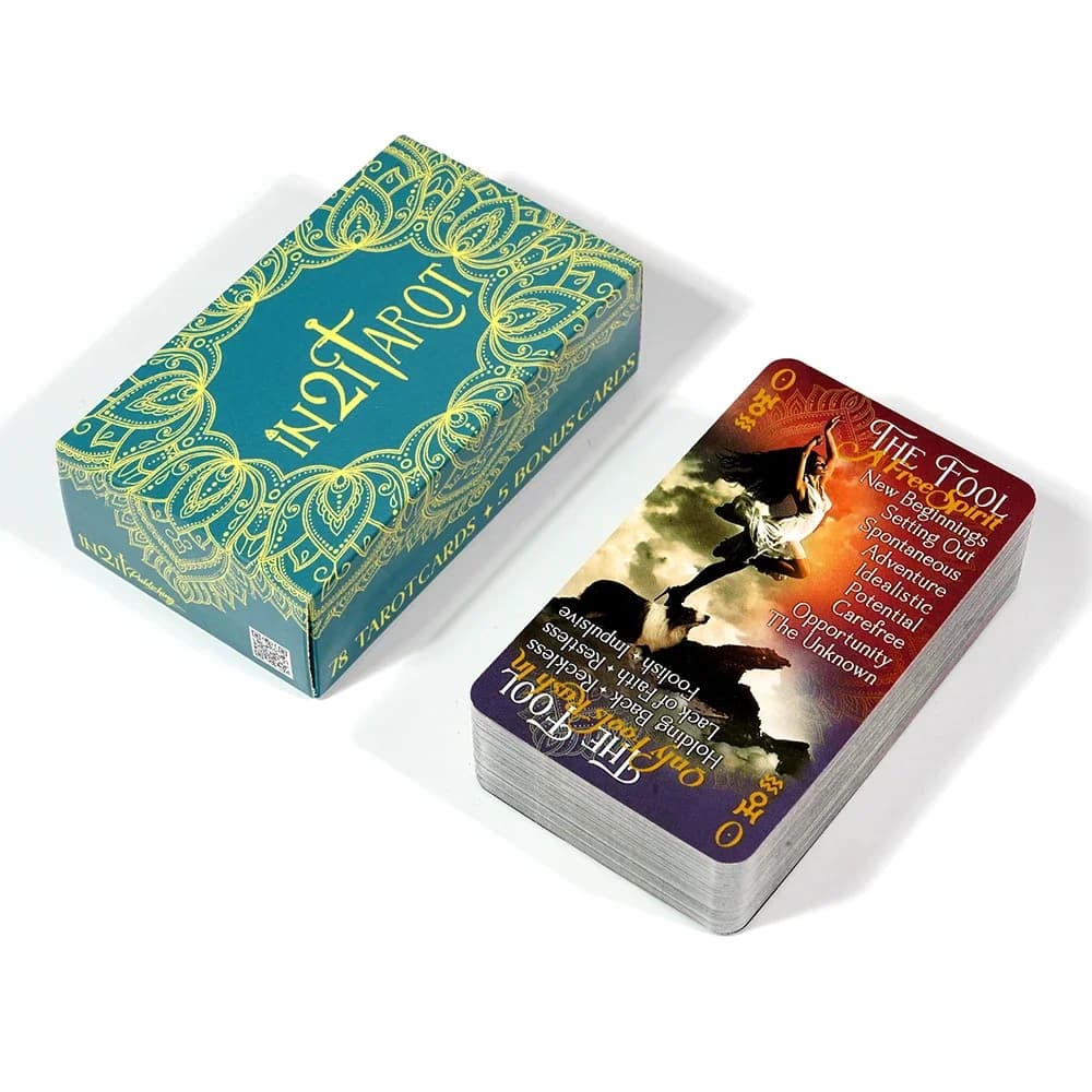 Mazzo di tarocchi iN2IT con parole chiave Carte dei tarocchi Carte Oracle per principianti Adatto ai praticanti Gioco da tavolo di ogni livello Regalo giocattolo