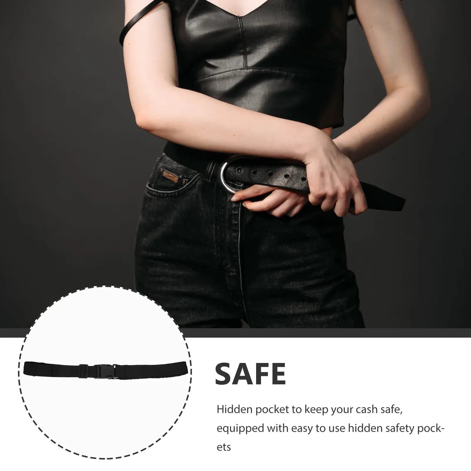 Lightweight and Resistant Hidden Safety Belt, Waist Bag for Men and Women, for Open Sports, Hiking and Running
