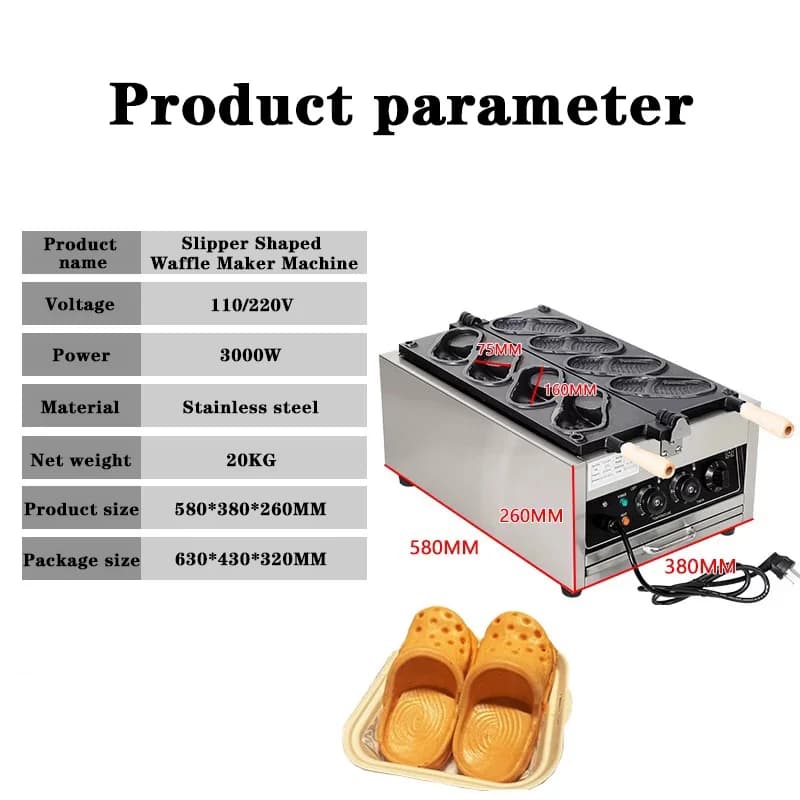 Set Macchina per Waffle a Forma di Scarpa, Antiaderente, 4 Pezzi, Professionale, per Cucina