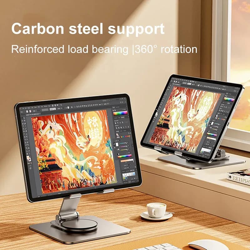 Tablet Stand 360° Rotating Adjustable Desktop Stand Non-Slip Portable Monitor Holder for Office Ipad Accessories