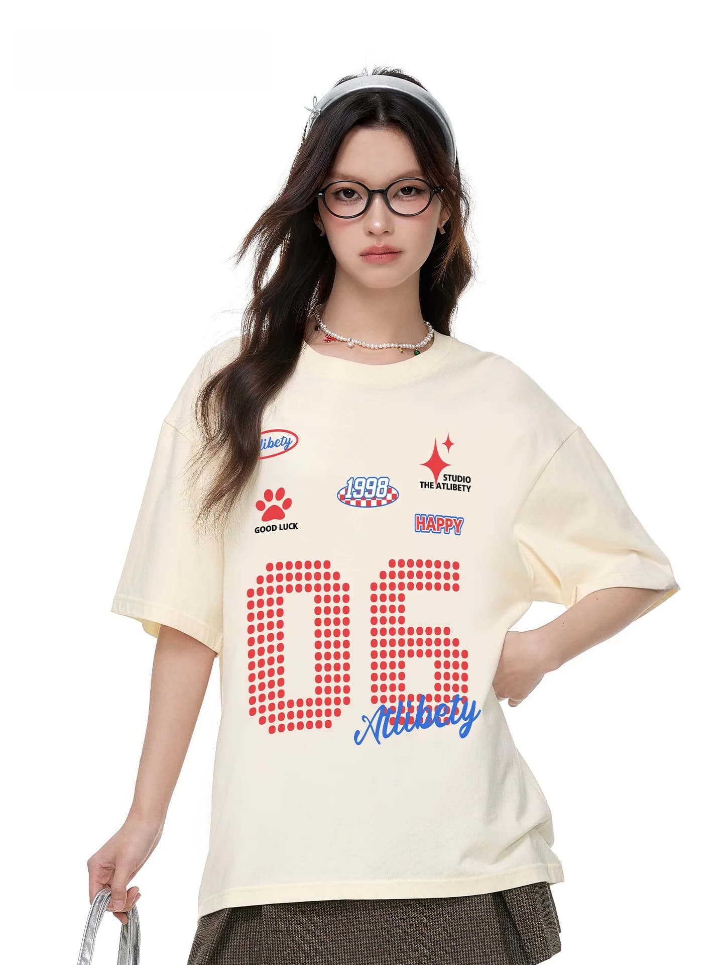 ATLIBETY T-shirt sportiva in cotone stile americano con scollo rotondo e maniche corte, t-shirt unisex estiva casual a mezza manica