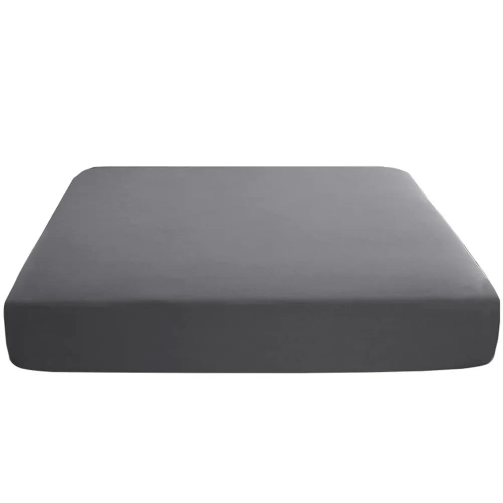 Anti- Bed Fitted Sheet Grey Cotton Fabric Soft Thin Mattress Cover Breathable Mattress Protector for Home Hotel
