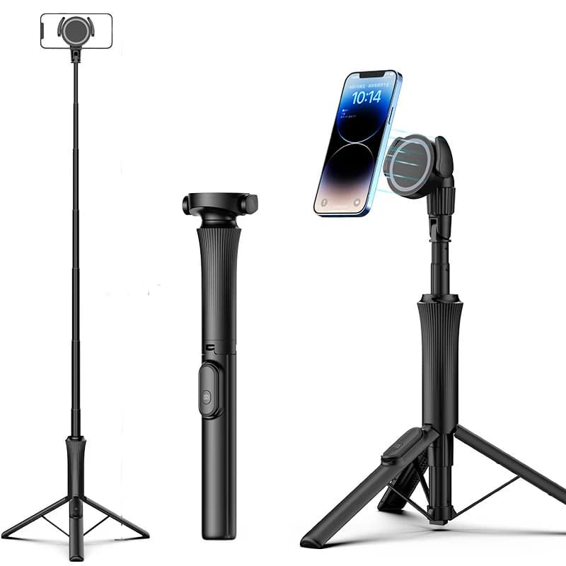 Treppiede magnetico per selfie stick 2025 con supporto per treppiede per telefono estensibile remoto per telefono MagSafe Iphone 16 15 14 13 12 11 Telefono SAMSUNG