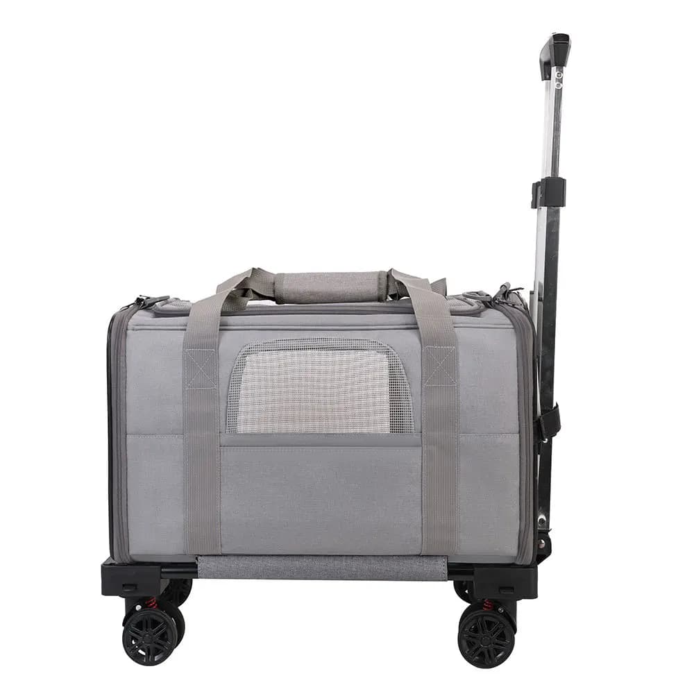 Portable Eco-Friendly All-Season Pet Carrier Backpack 4-Wheel Expandable Foldable Cat Sling Bag 2 In 1 Pet Stroller