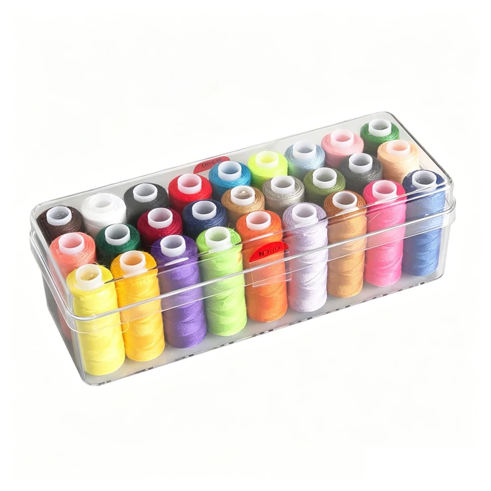 27 Colors Polyester Sewing Thread Set with Clear Storage Box