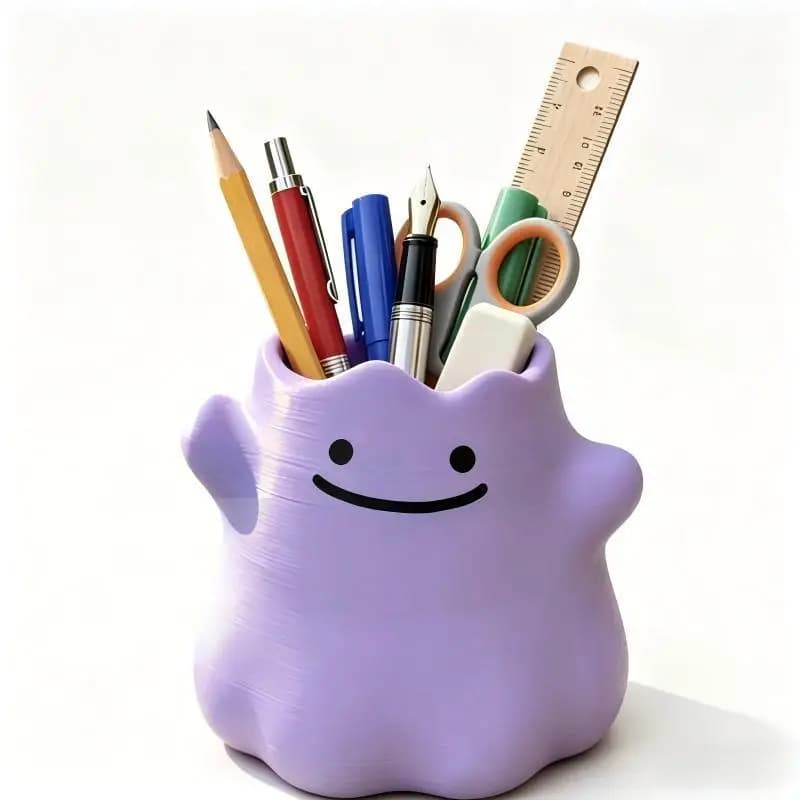 Pokemon Ditto Pen Holder Creative Storage Box Desktop Decor Large Capacity Organizer Office And School Supplies