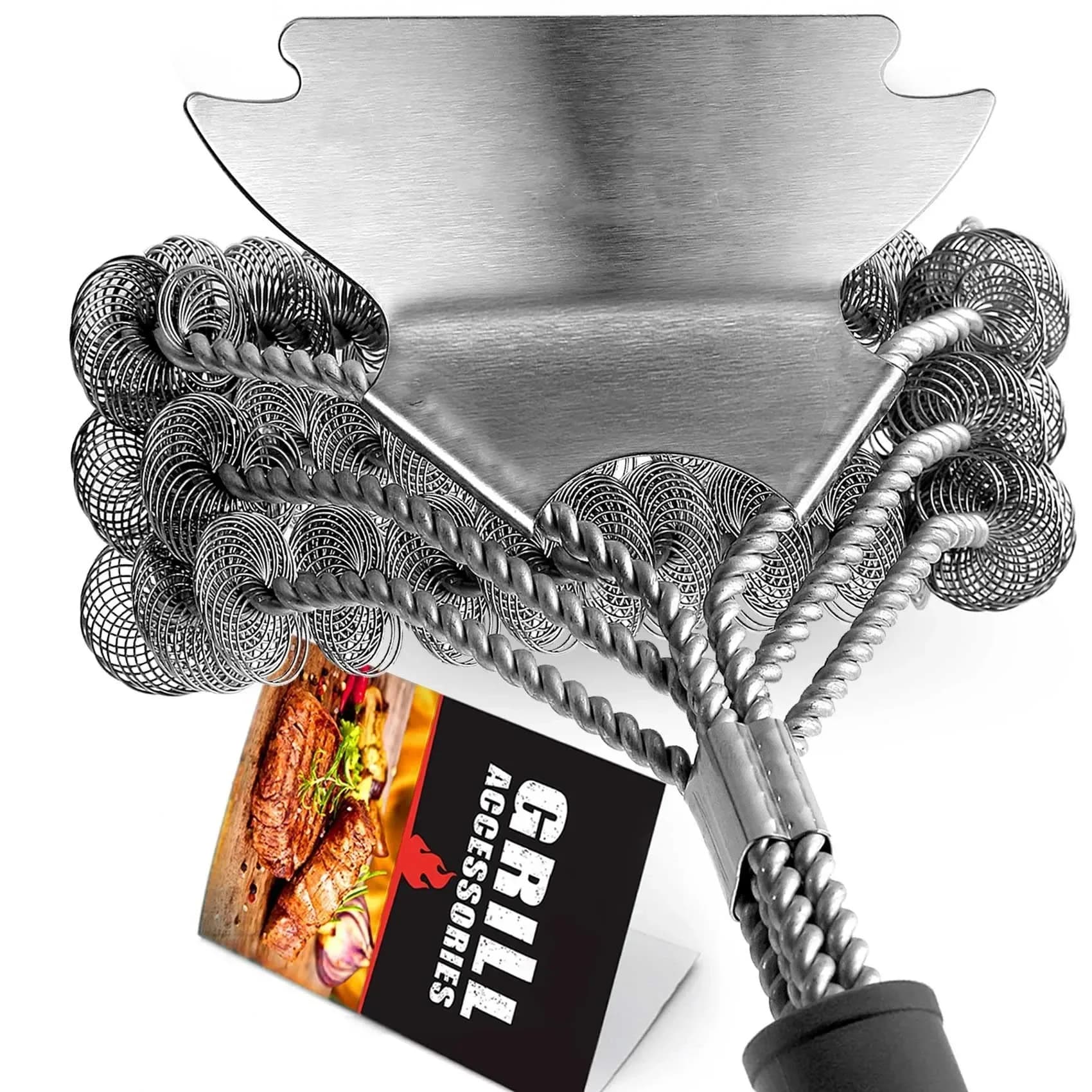 Spazzola per griglia Strumento pulito Accessori per griglia Setole in acciaio inossidabile Spazzole per pulizia barbecue antiaderenti Accessori per barbecue