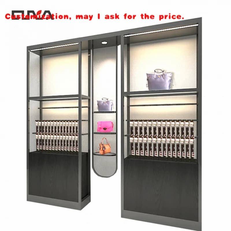 customized. Leather belt display for retail clothing store