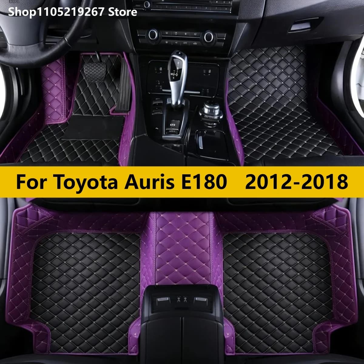 Tappetini Auto in Pelle su Misura per Toyota Auris E180 2012 2013 2014 2015 2016 2017 2018 Tappeti e Accessori