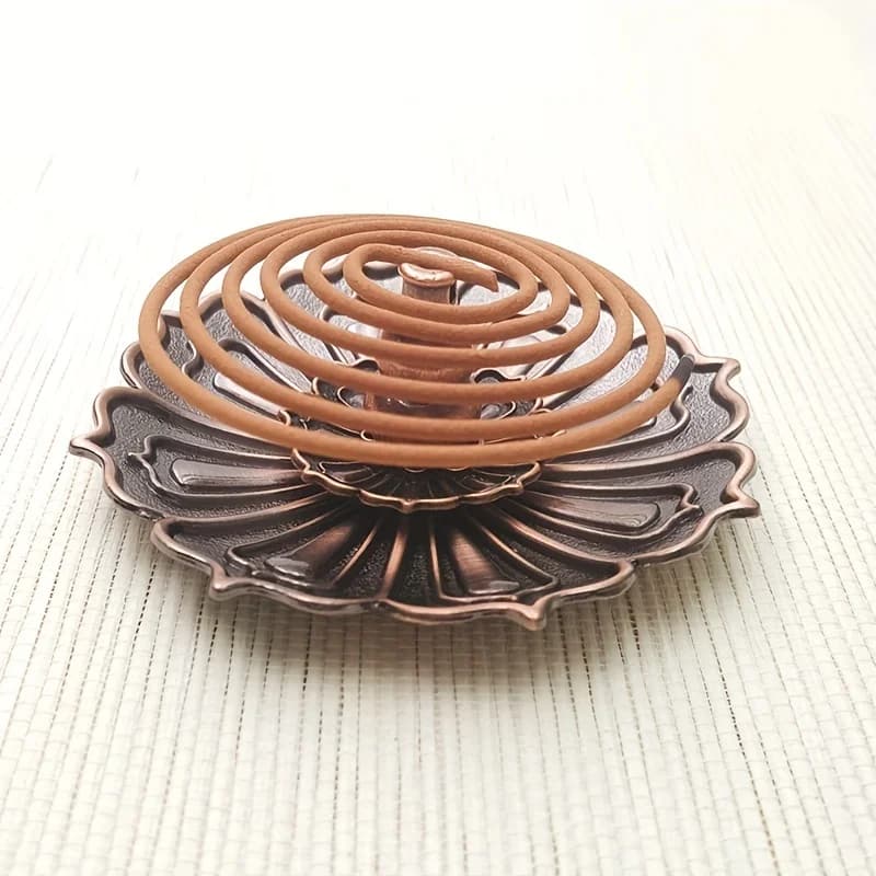 1 pezzo, elegante porta incenso in metallo con loto, cono a forma di zucca e incenso a bastoncino compatibile, rame decorativo (senza incenso)