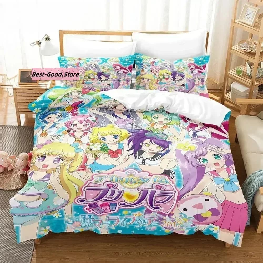 3D Kawaii Girls Idol Time Pripara Bed linen set Single Twin Full Queen King Size Children's Bed Set Bed for Adults Set Linens