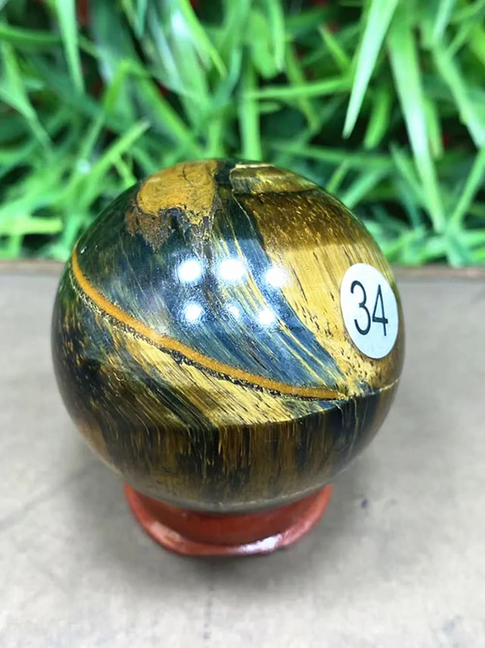 Sfera di Cristallo Naturale in Cristallo di Tigre, Sfera Lucidata, Regalo Decorativo per la Casa in Stile Curativo