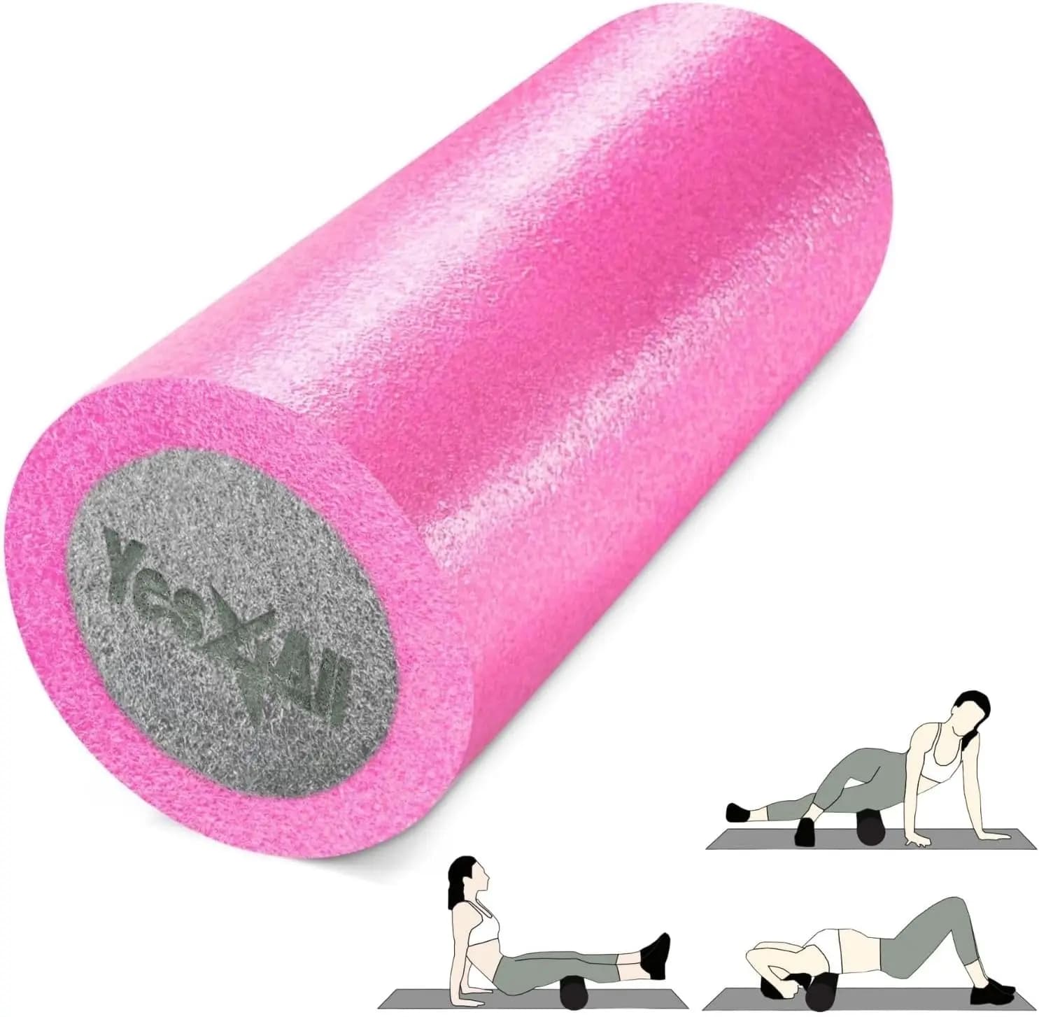 12 Inch Medium and Durable PE Foam Roller - Premium Two Layers PE to Relieve Backache, Deep Fabrics, Leg Massage, Physical
