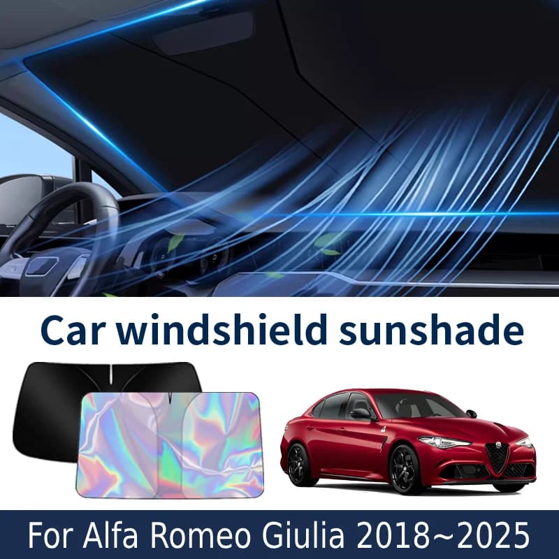 Parabrezza anteriore Parasole Per Alfa Romeo Giulia 2018 ~ 2025 2024 2023 Auto Visiera Parasole Isolamento termico Estate Accessori di Raffreddamento