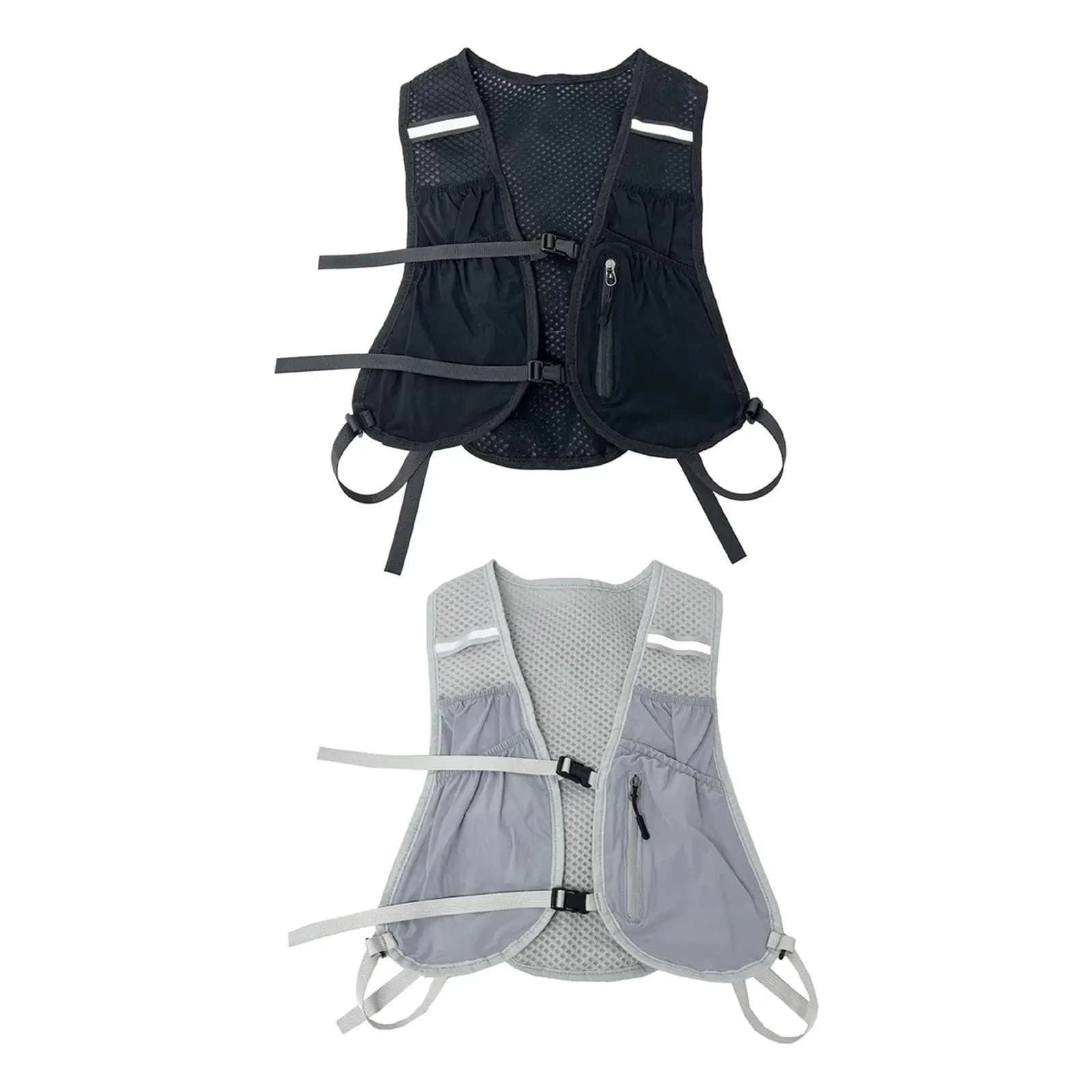 Unisex Running Vest Pack Adjustable Hydration Backpack Lightweight Windproof Cycling Vest with Storage for Trail Jogging Hiking