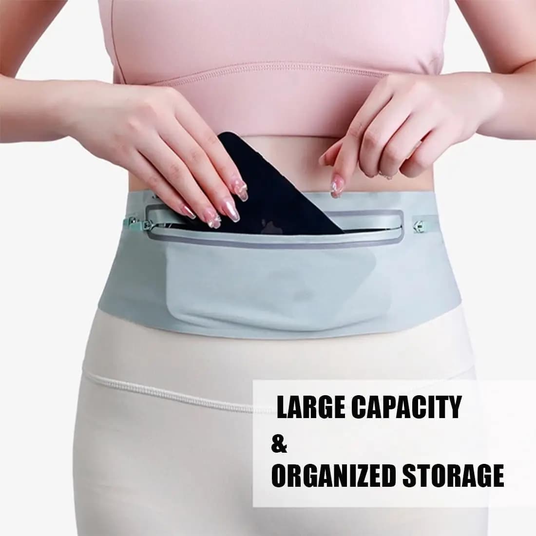 Waterproof Running Waist Bag with Adjustable Belt, Women's and Men's Suitcase, for Jogging, Gym, Sports, Cellular Door