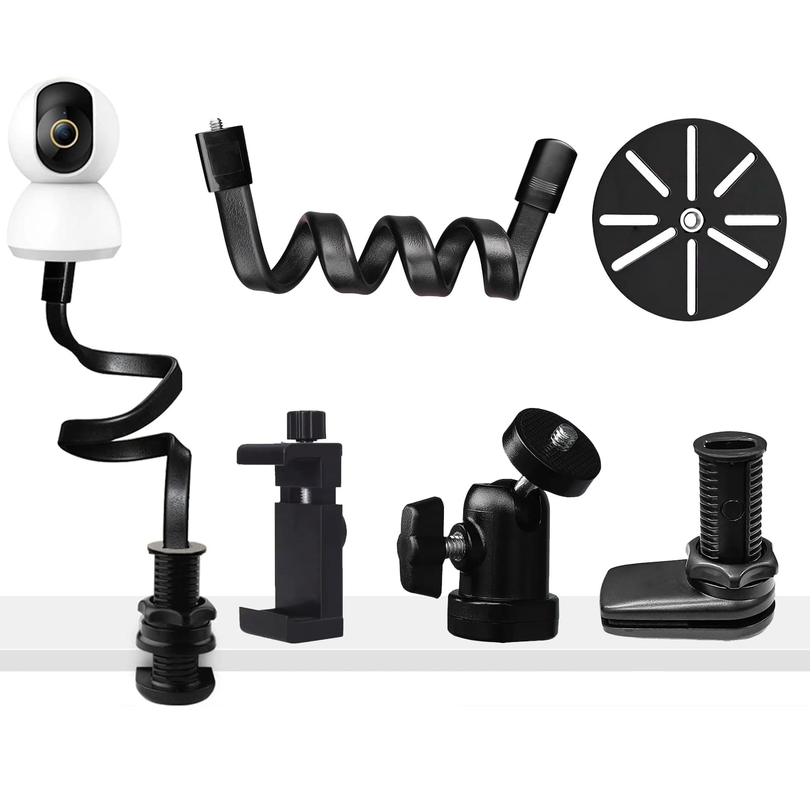 5 in 1 universale baby monitor fotocamera supporto a collo di cigno staffa per fotocamera supporto per culla supporto per tubo flessibile supporto flessibile per torsione