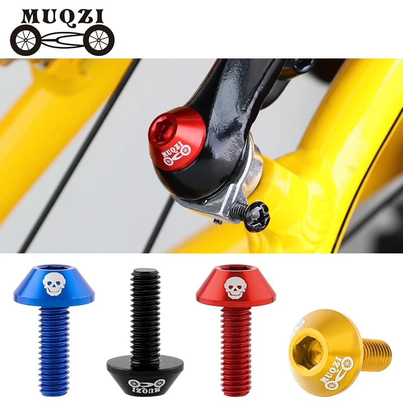 MUQZI 2/4PCS Bici M6 Pinza Freno Bullone 7075 In Lega di Alluminio V Morsetto Freno Vite MTB Strada Pieghevole Accessori Per Biciclette