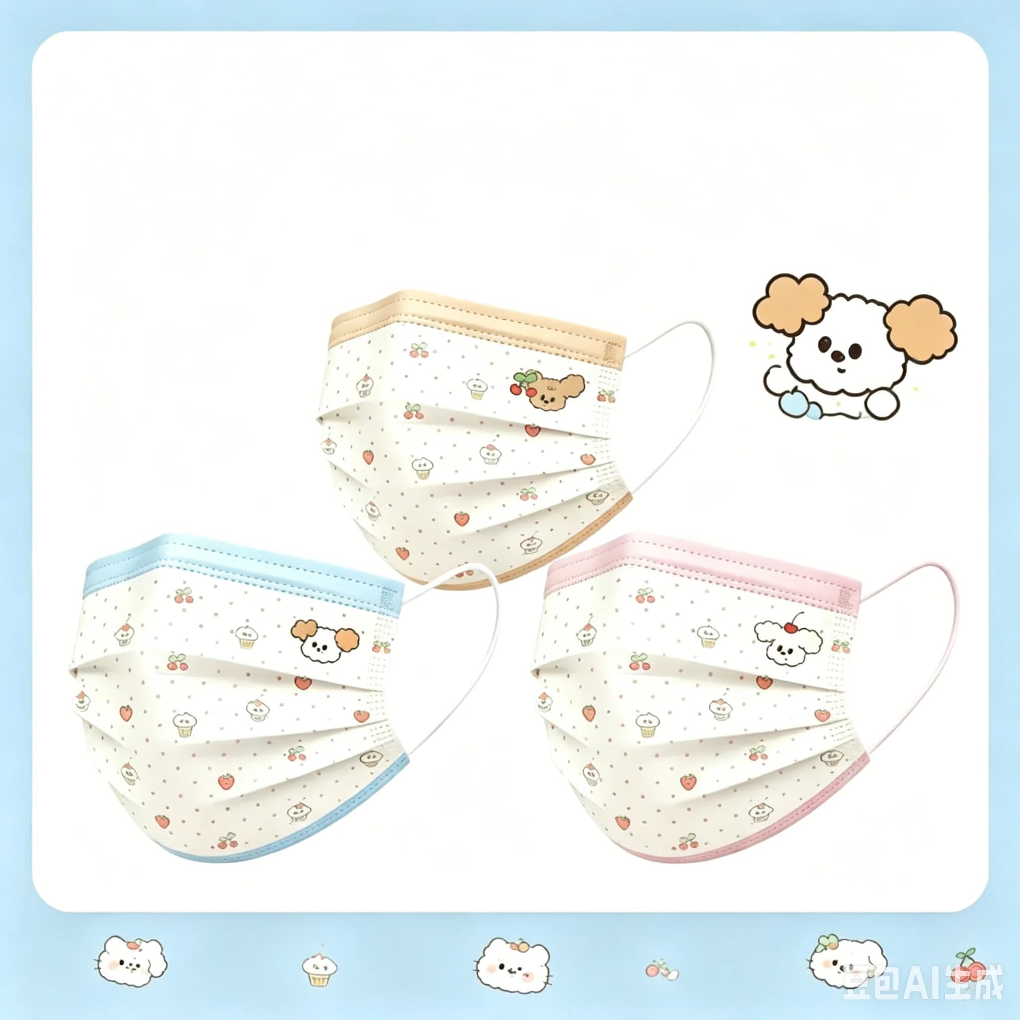 Adult Disposable Face Mask 3-Ply Dust-Proof Breathable Health Care Individually Wrapped Cute Cartoon Anime Decoration