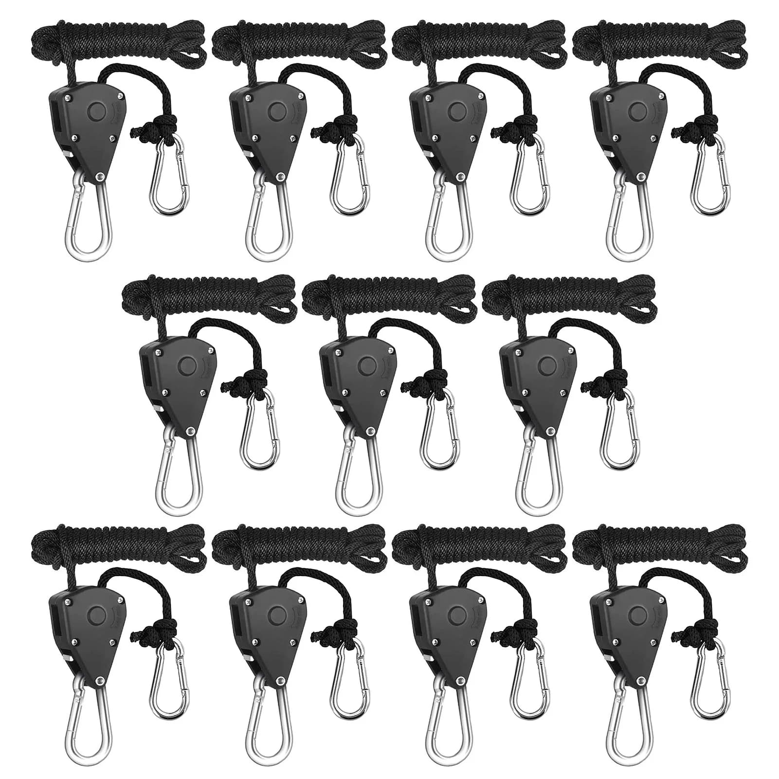 4/8/10 pz puleggia cricchetti Heavy Duty corda Clip gancio regolabile sollevamento puleggia cordino gancio barca arco corda blocco cinghia di fissaggio