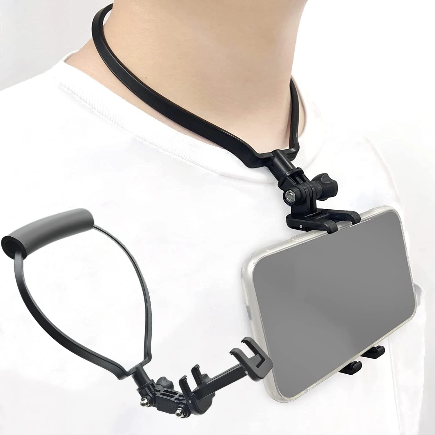 Hands Free Wearable Neck Phone Holder Lazy Stand Universal Hanging Mount for IPhone Samsung GoPro Hero 13 Dock Station Bracket