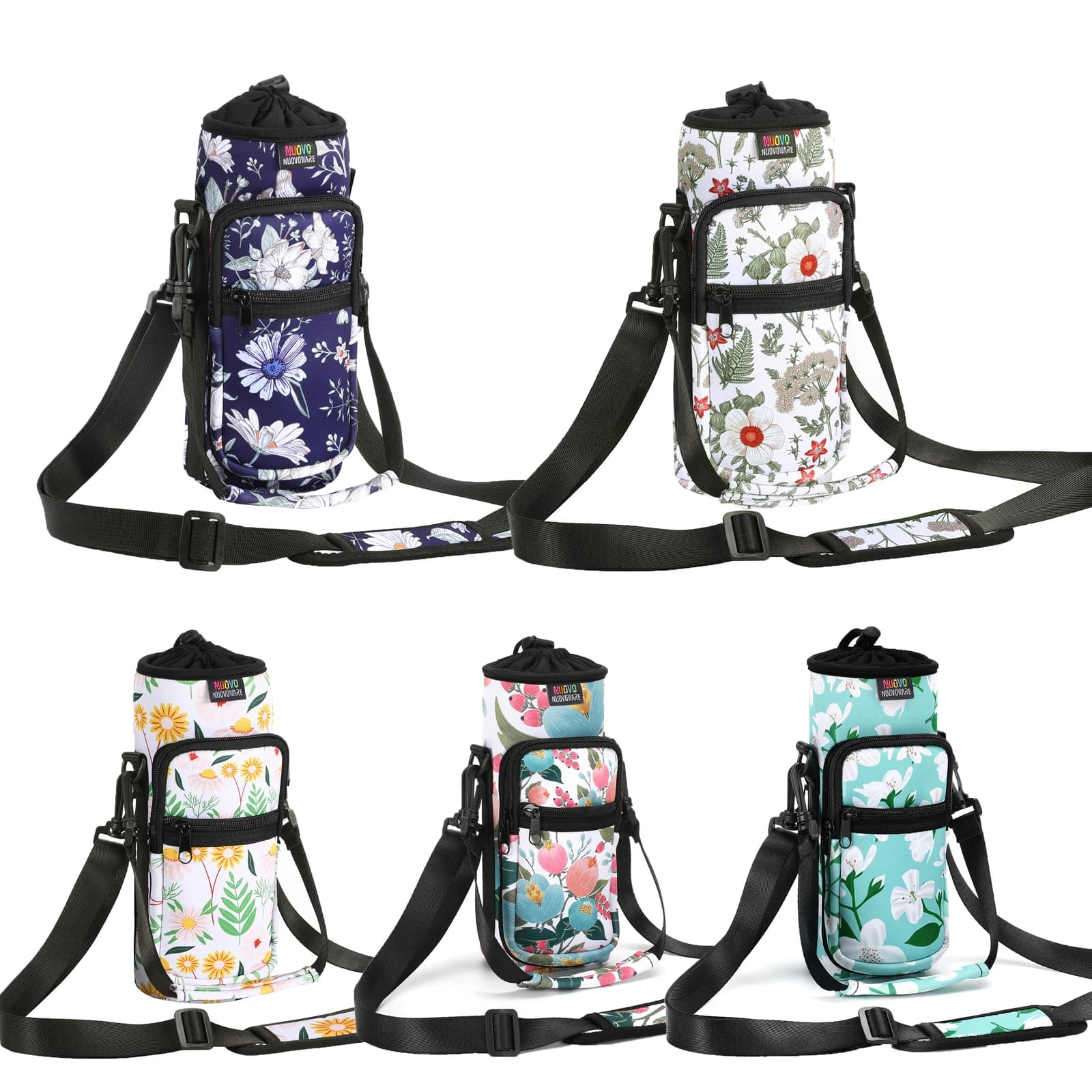 Nuovoware Borsa porta bottiglia d'acqua Borsa da trekking per bottiglia da 25 once/32 once Tracolla regolabile Accessori per bottiglia d'acqua