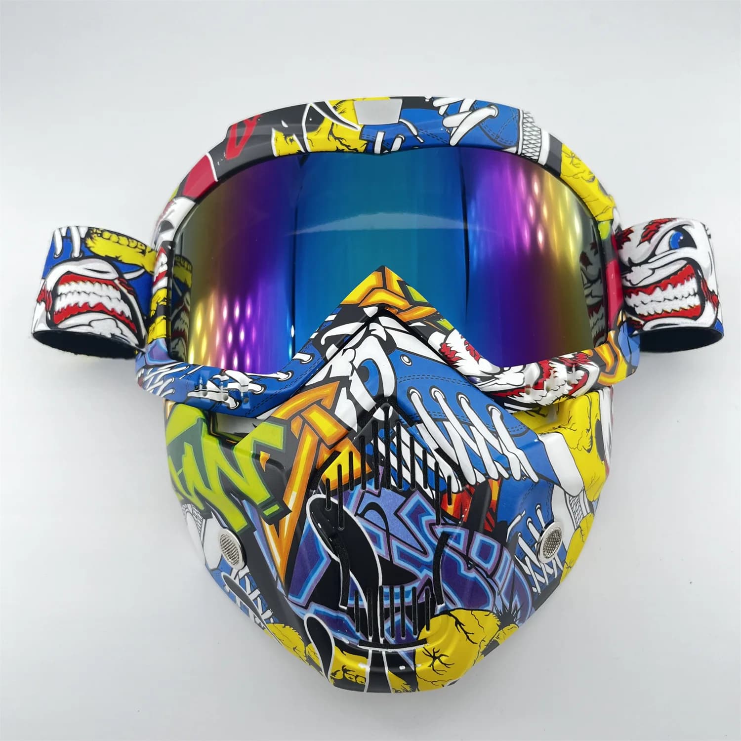 NAFEIB Maschera Antivento con Occhiali per Sci, Ciclismo, Moto, Protezione Viso Sportiva in TPU