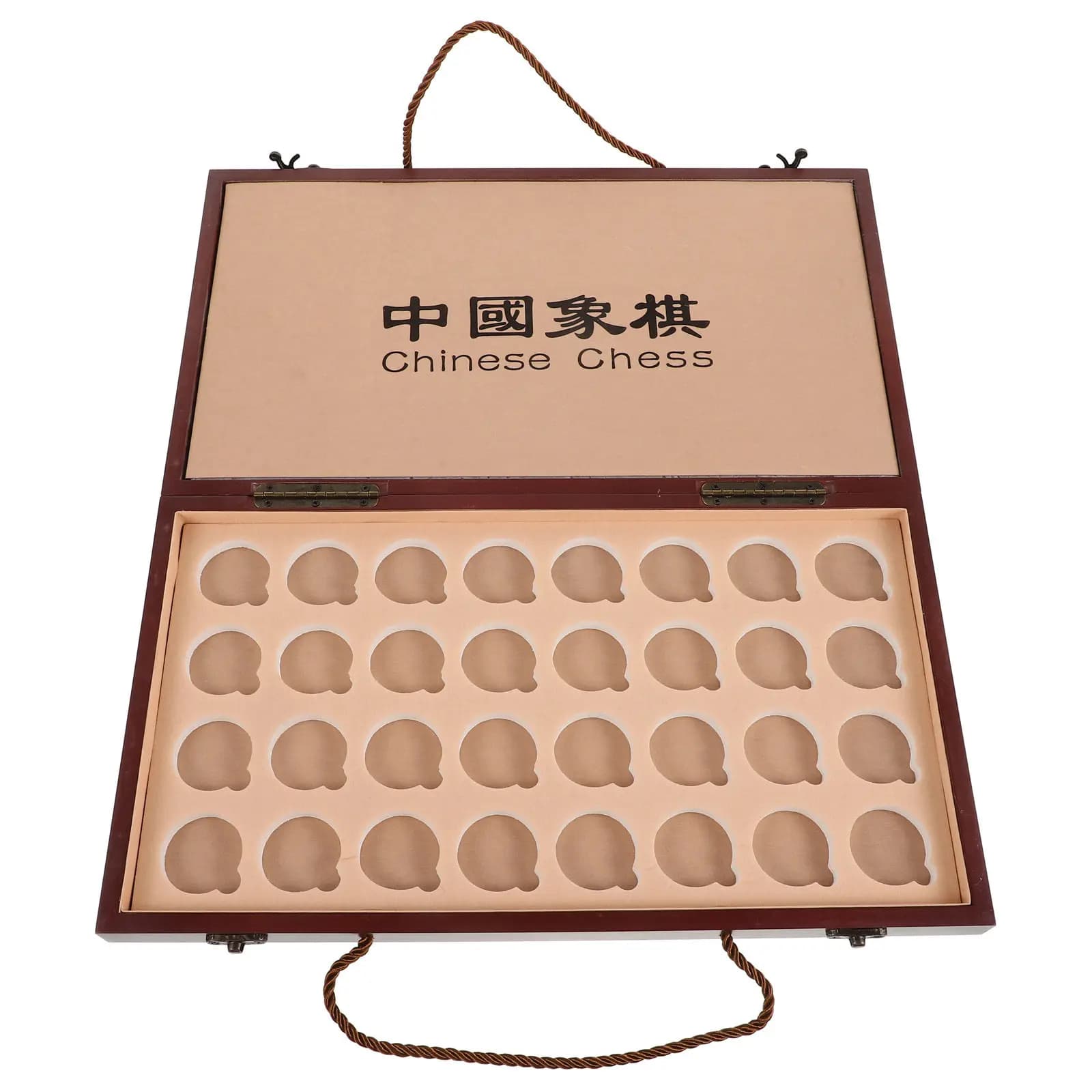 Set di Scacchi Cinesi in Legno Naturale, Scatola Portatile Xiangqi con Scacchiera, Gioco Tradizionale da Viaggio