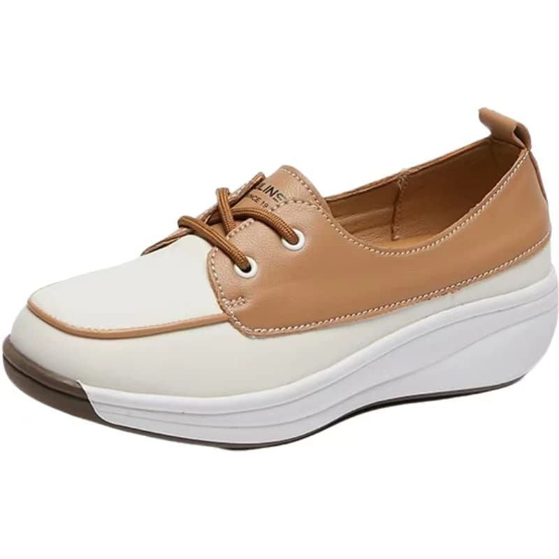 Scarpe casual da donna primavera autunno nuove suola spessa punta tonda scarpe casual con zeppa impermeabili leggere antiscivolo