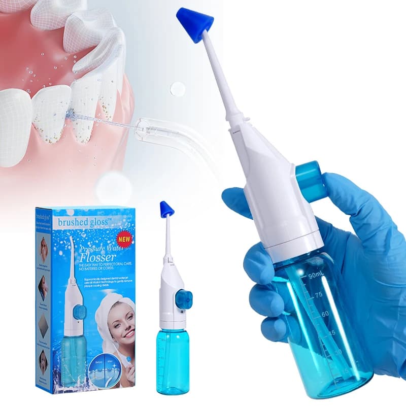 Portable High Pressure Oral Irrigator Household Manual Water Dental Floss Toothpick Style Deep Cleaning Water Flosser