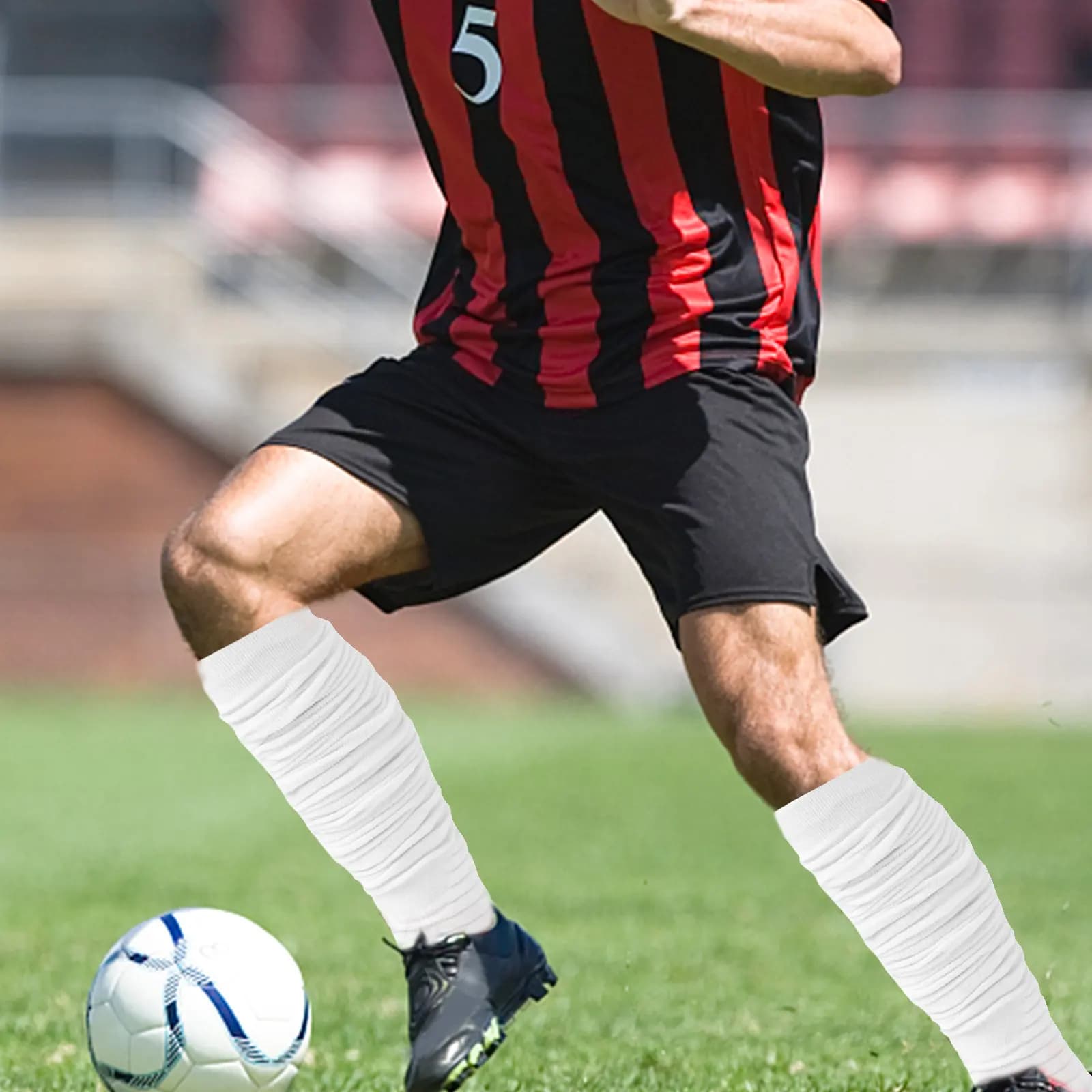 1 paio di calzini da calcio extra lunghi in cotone, calzini sportivi sopra il ginocchio, calzini sportivi con supporto per la caviglia ad alta compressione, calzini sportivi per uomo e ragazzo