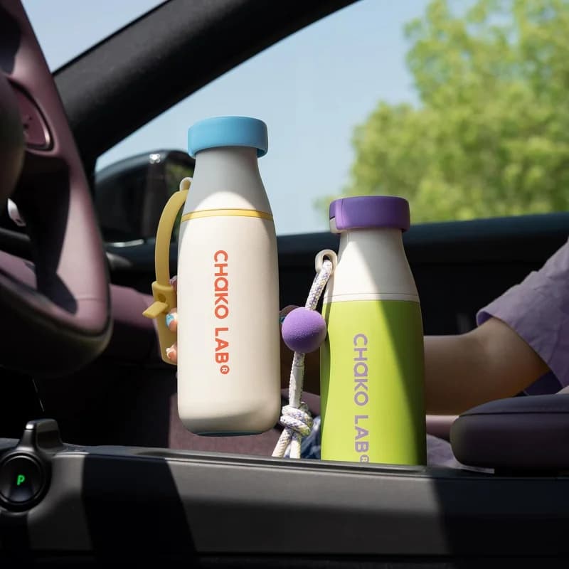 New Chakolab Large Capacity Thermos Cup Double Drinking High Value Portable Straw Water Milk Bottle Outdoor Camping Office Gift