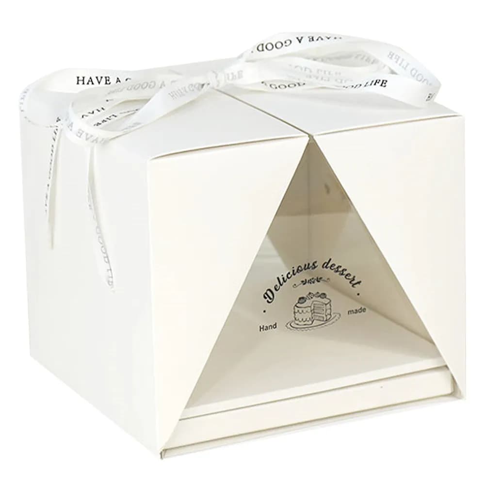 Scatola Trasparente Portatile per Torte da 8 Pollici con Coperchio, per Compleanni, Matrimoni, Baby Shower, Pieghevole e Leggera