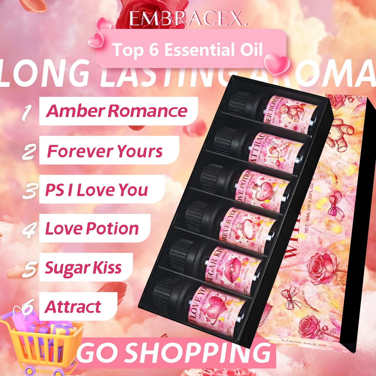 6PC/1PC 10ML Con Amore Oli Essenziali Deodorante per Auto oli essenziali Per La Produzione di Candele e Diffusore Profumi Set Regalo Per L'amante