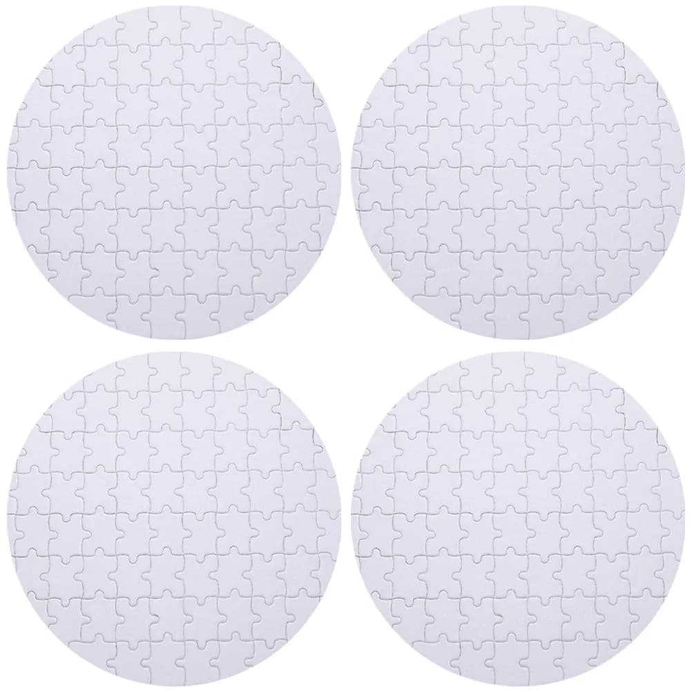 4 Pezzi Puzzle Bianchi per Sublimazione, Carta Resistente per Trasferimento Termico, Pezzi per Puzzle Fai-da-Te per Stampa a Trasferimento Termico