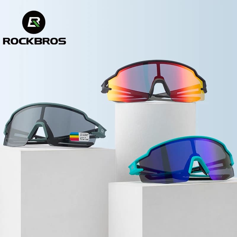 ROCKBROS Occhiali da ciclismo Polarizzati Protezione UV400 Occhiali da sole per bicicletta Uomo Donna Occhiali da bicicletta da strada MTB fotocromatici Occhiali
