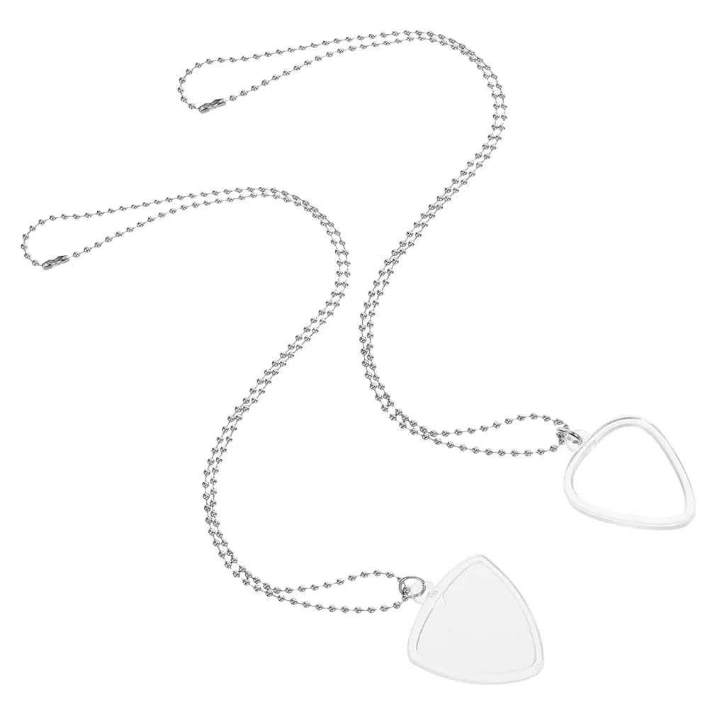 2 Pezzi Portaplettro da Collo Trasparente, Ciondolo Portatile per Conservare Plettri da Chitarra, Organizzatore per Palco, Pratica e Viaggi