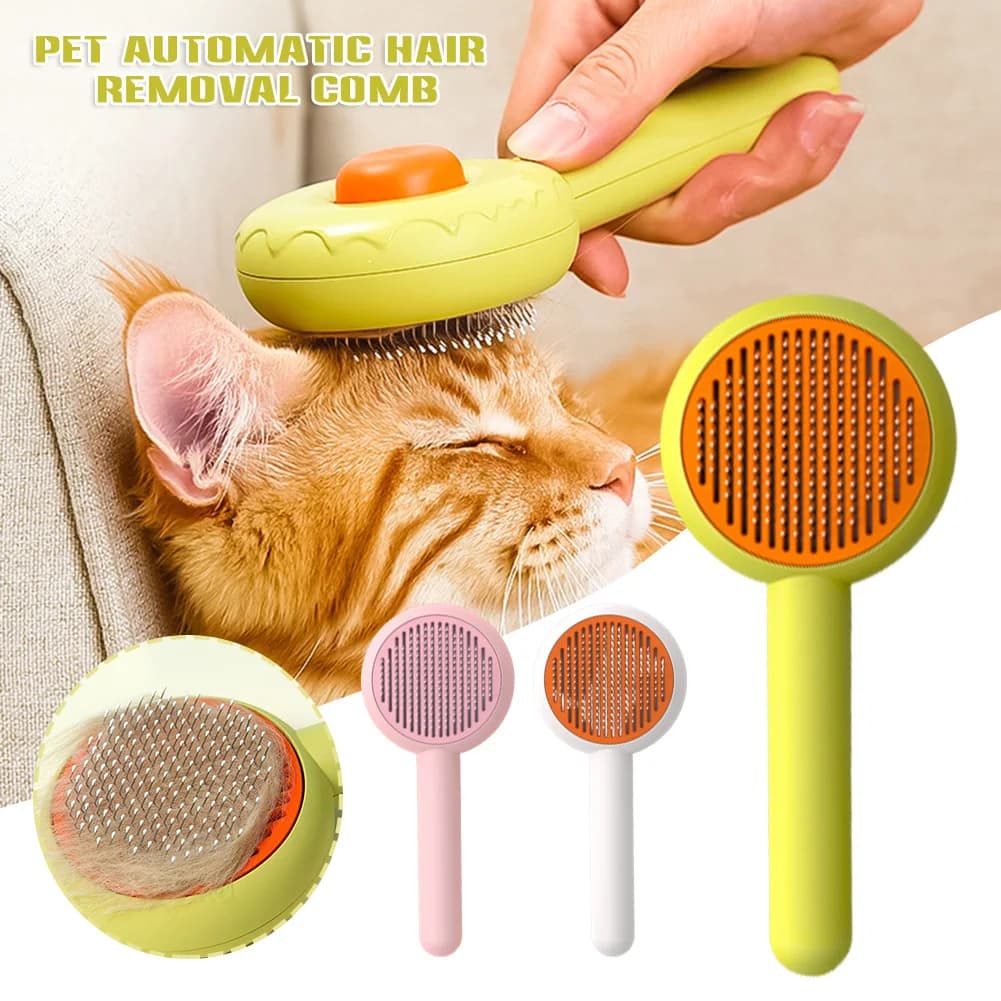 Pet Hair Removal Brush,Self Cleaning Dog Massage Brush,Cat Hair Removal Grooming Comb,For Dog Cat Comb Remover,Pet Supplies