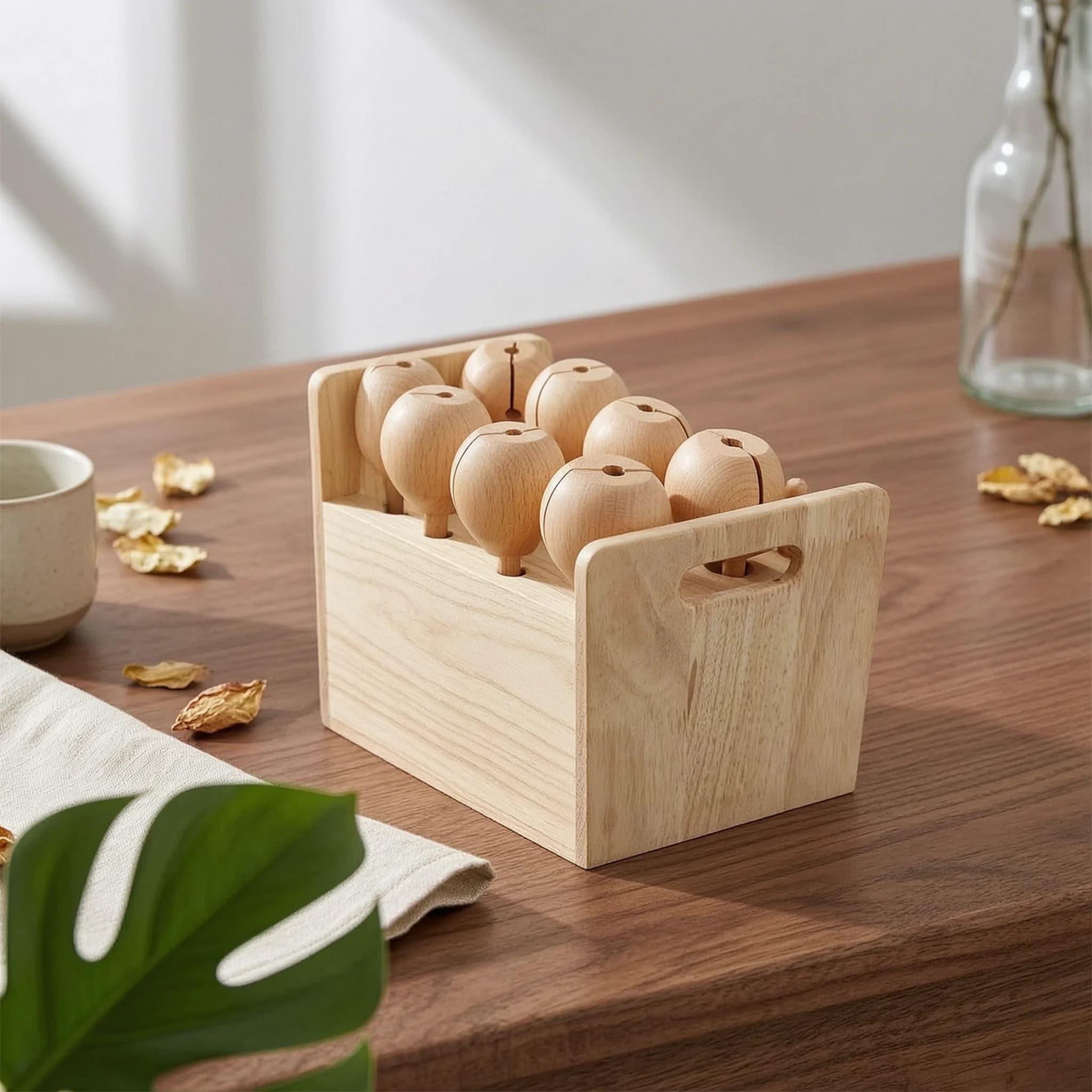 Wooden Bangzi Clappers with Storage Box Clear Tone Rhythm Clapper Set Percussion Percussion Instrument Crisp Acoustic Quality